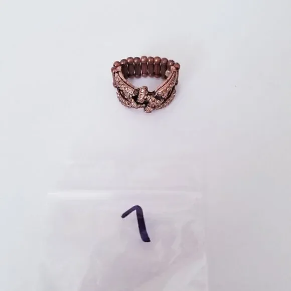 5/$25 Vintage bronze boho stretch ring - Picture 4 of 4